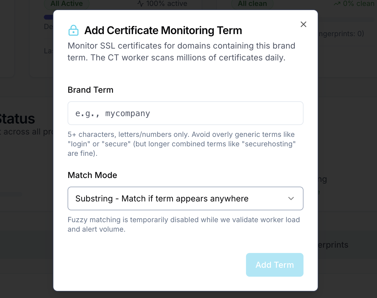Certificate Monitoring